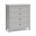 Kommode mit 4 Schubladen rechteckig lackiertes MDF Gummibaum-Massivholz Grau Schwarz 80 x 40 x 90 cm