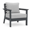 Gartensessel Loungesessel Akazienholzrahmen Polyesterkissen rechteckig Schwarz Hellgrau 72 x 76 x 80 cm
