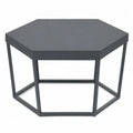 Gartentisch Esstisch sechseckig aus pulverbeschichtetem Stahl Anthrazit 120 x 105 x 74 cm